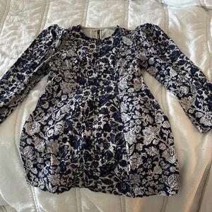 Floral Patterned Dress with Puff Sleeves